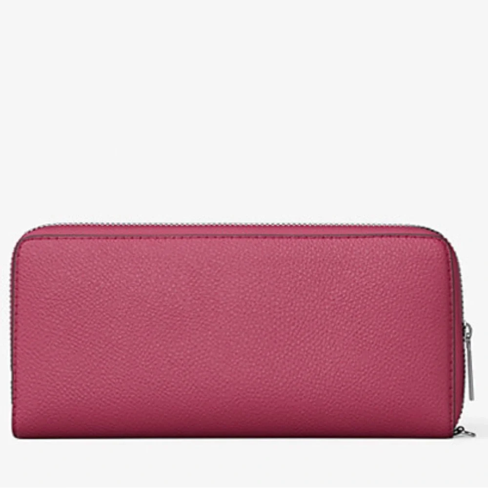 MICHAEL KORS Large Pebbled Leather Continental Wallet Phone Holder Wristlet  NWT